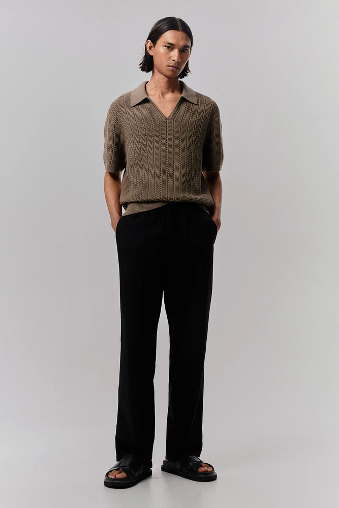 Regular-Fit Textured-Knit Polo Shirt