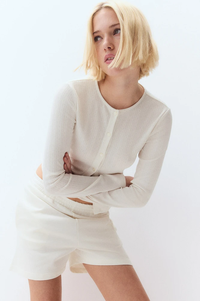 Pointelle Jersey Cardigan