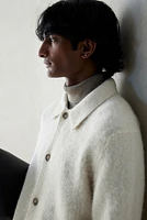 Regular Fit Brushed Wool-Blend Cardigan