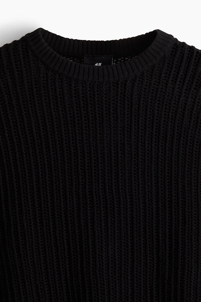 Loose-Fit Hole-Knit Sweater