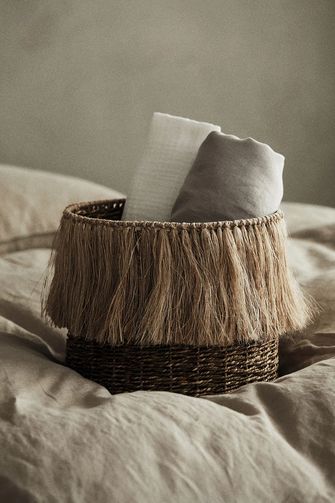 Tasseled Seagrass Storage Basket
