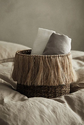 Tasseled Seagrass Storage Basket