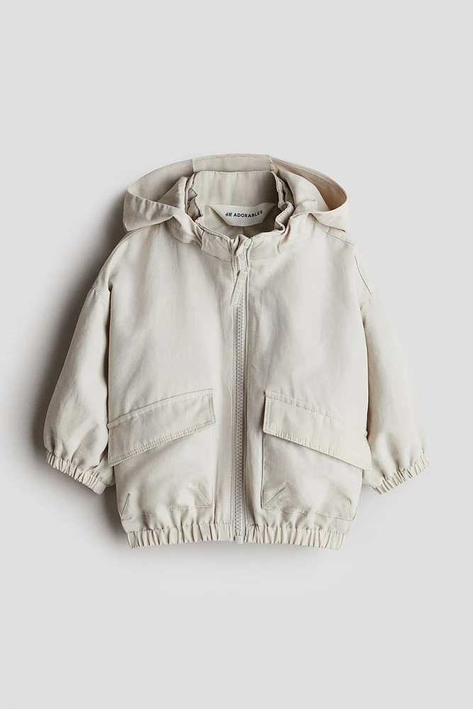 Oversized Linen-Blend Windbreaker