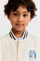 Twill Baseball Jacket with Printed Motif