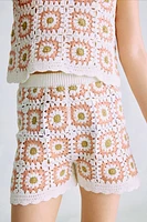 Crocheted Cotton Shorts