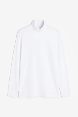 T-shirt Coupe amincie en coton avec col roulé