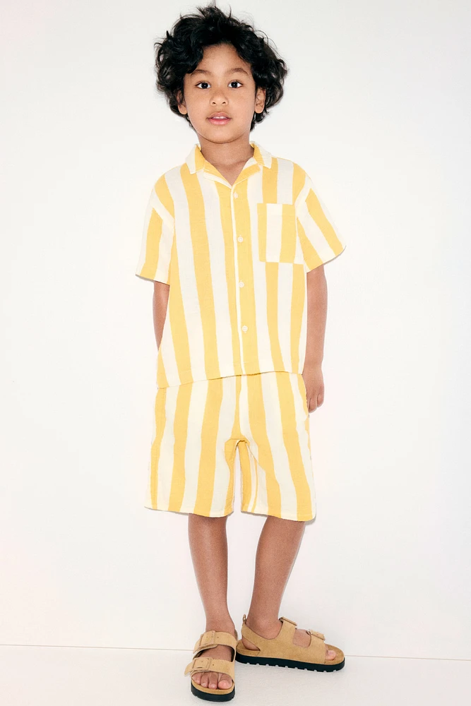 Chemise en mousseline de coton avec col cubain
