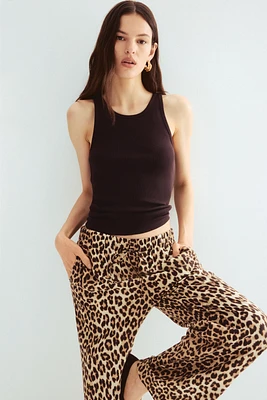 Wide-cut Pull-on Pants