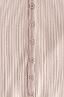 Ribbed Button-Front Top