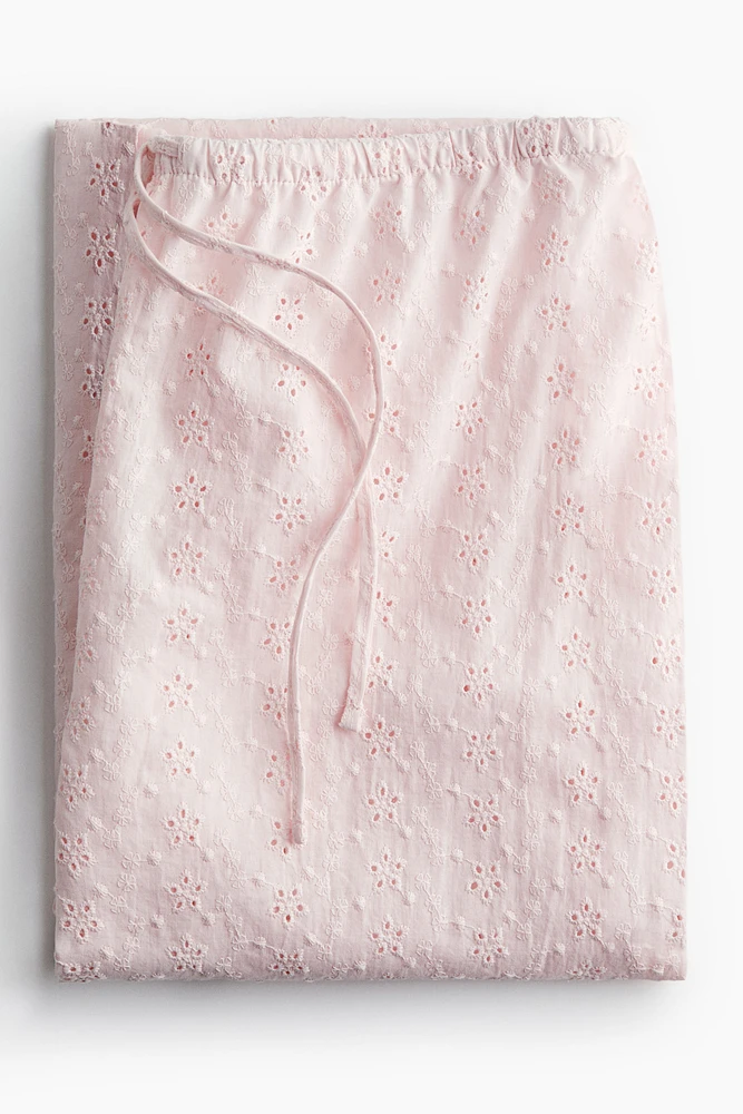 Eyelet-Embroidered Pajama Pants