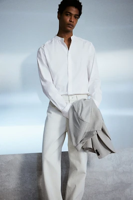 Regular Fit Band-Collar Shirt