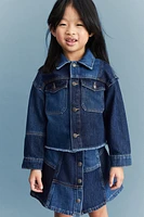 Patched Denim Skirt