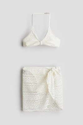 3-Piece Crochet-Look Swim Set