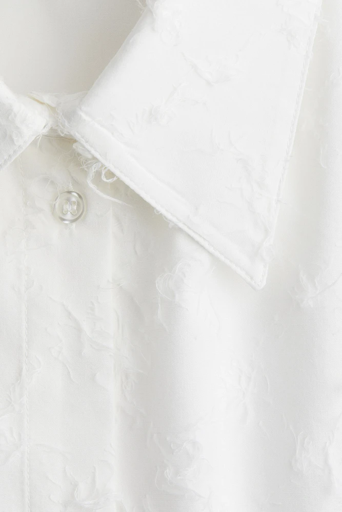 Oversized Fringe-Textured Shirt
