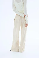 Pantalon en lin avec cordon de serrage