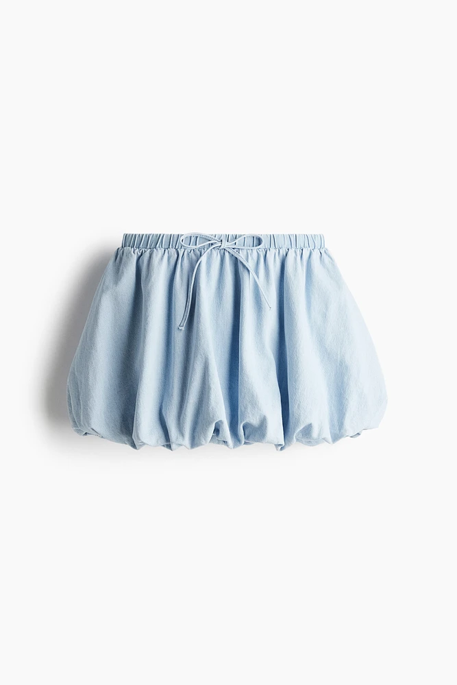 Jupe en denim à effet boule