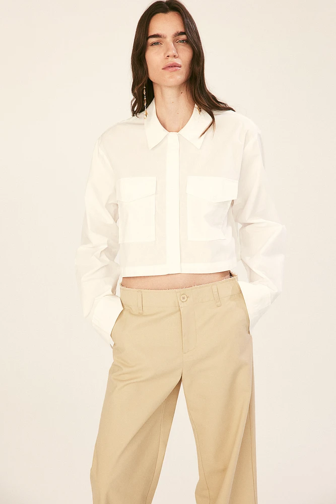 Raw-Edge Twill Chinos
