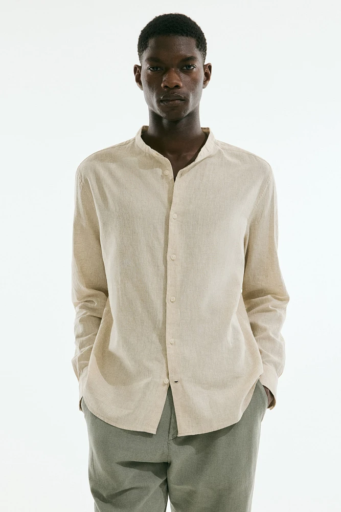 Regular-Fit Linen-Blend Shirt