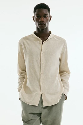Regular-Fit Linen-Blend Shirt