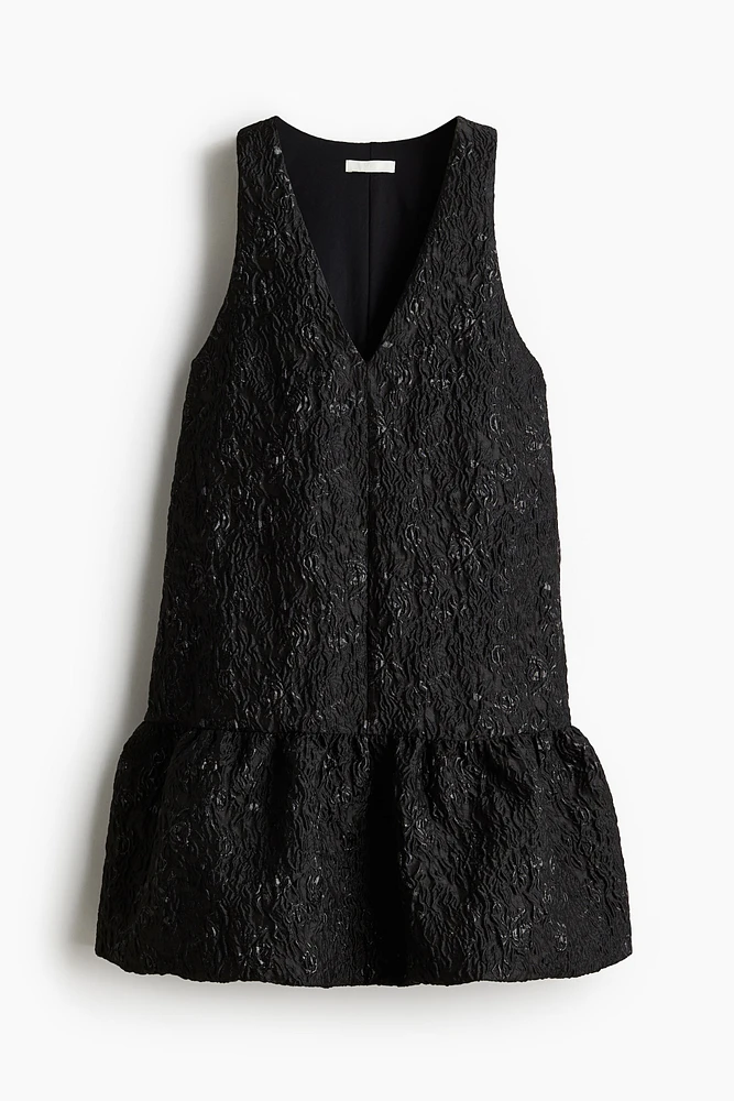 Jacquard-Weave Bubble-Hem Dress