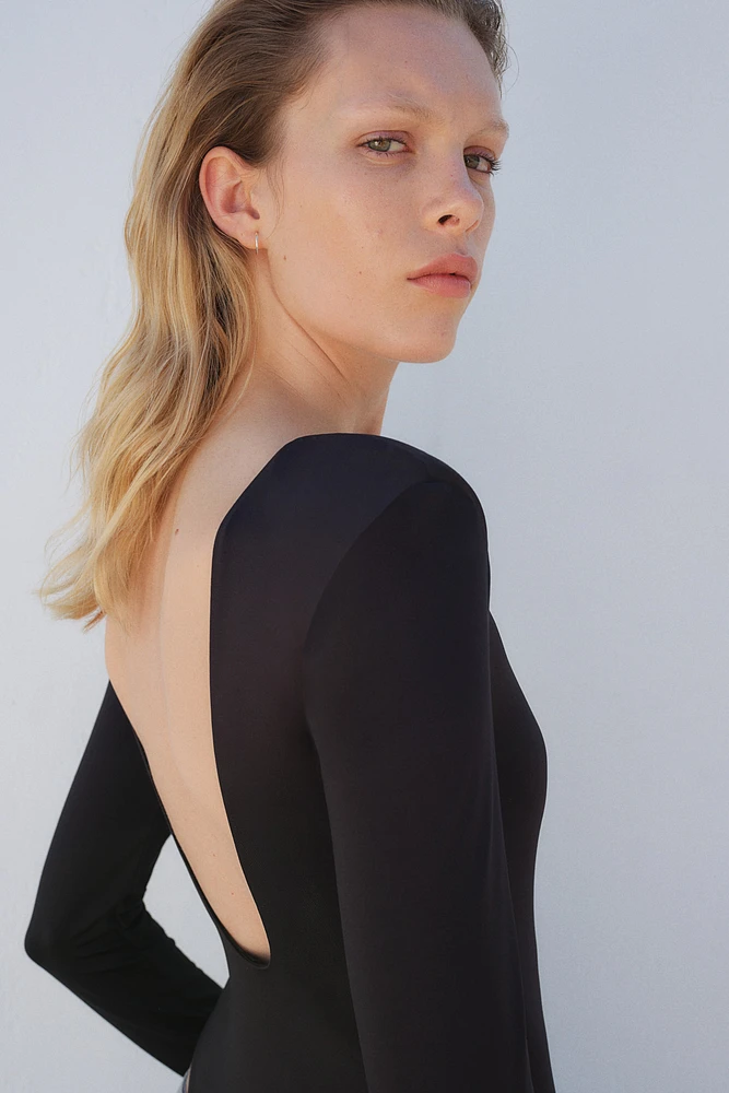 Low-Back Bodysuit with Shoulder Pads