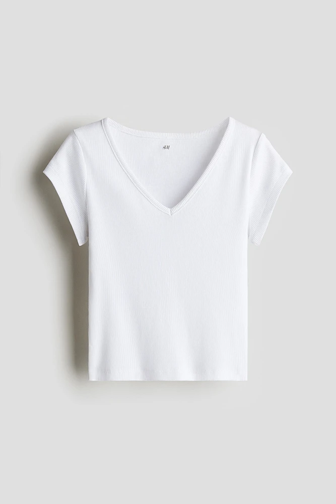Ribbed Cotton Jersey Top