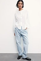 Blouse with Ladder Lace Insets