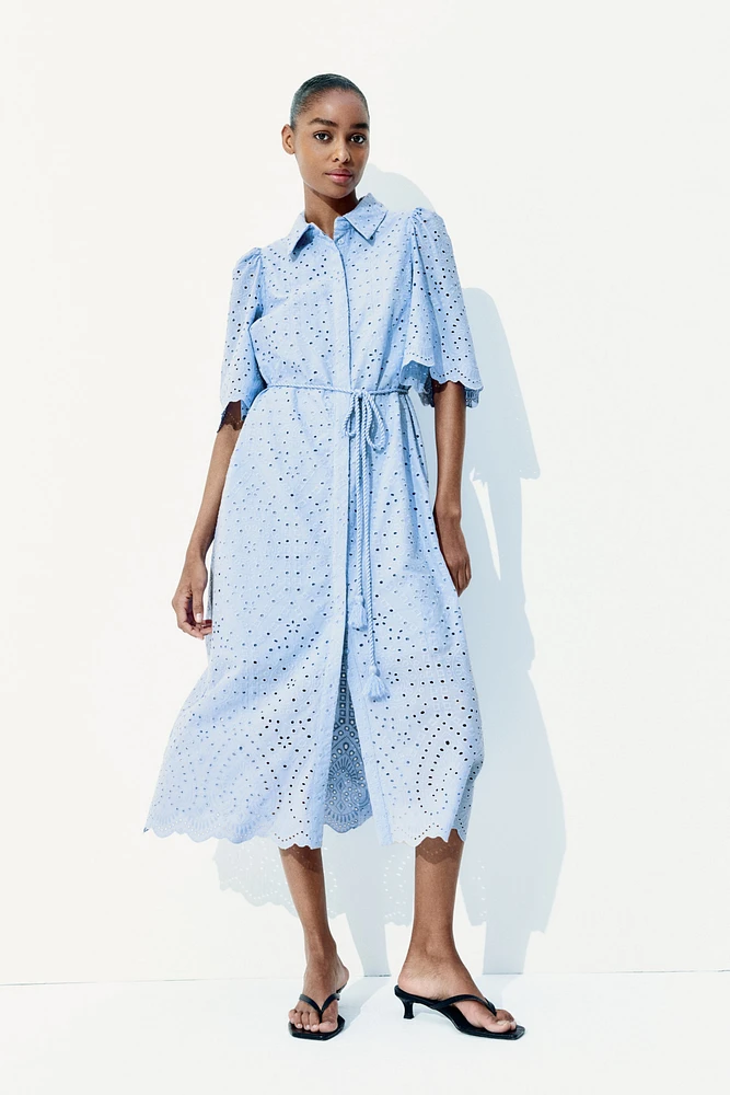 Eyelet Embroidered Shirt Dress