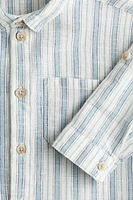 Linen-Blend Roll-Up-Sleeved Shirt