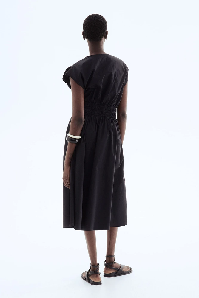 Cotton Dress with Smocked Waist