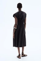 Cotton Dress with Smocked Waist