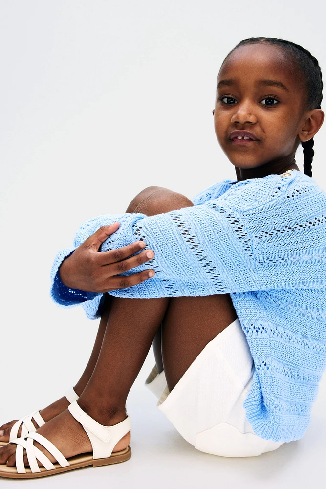 Pointelle-Knit Cotton Sweater
