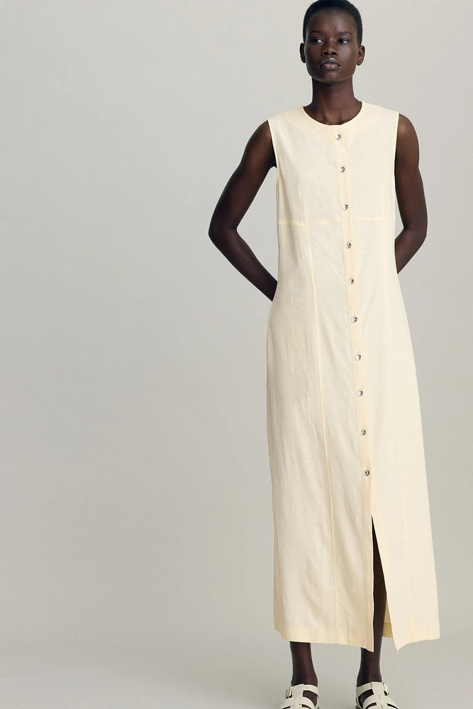 Linen-Blend Dress