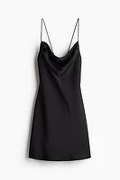 Tie-detail satin slip dress