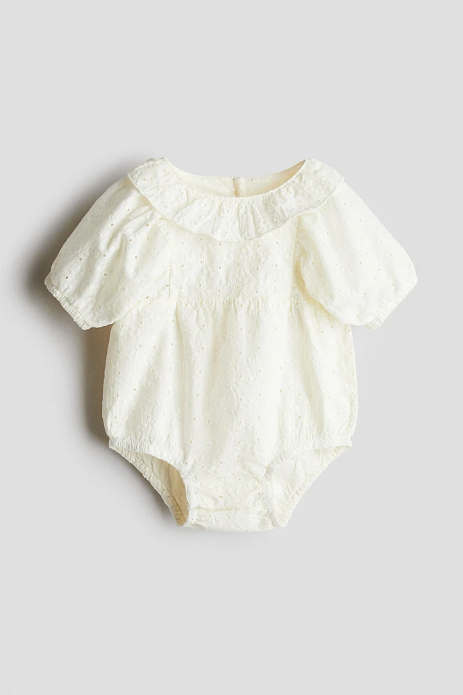 Eyelet Embroidered Romper Suit