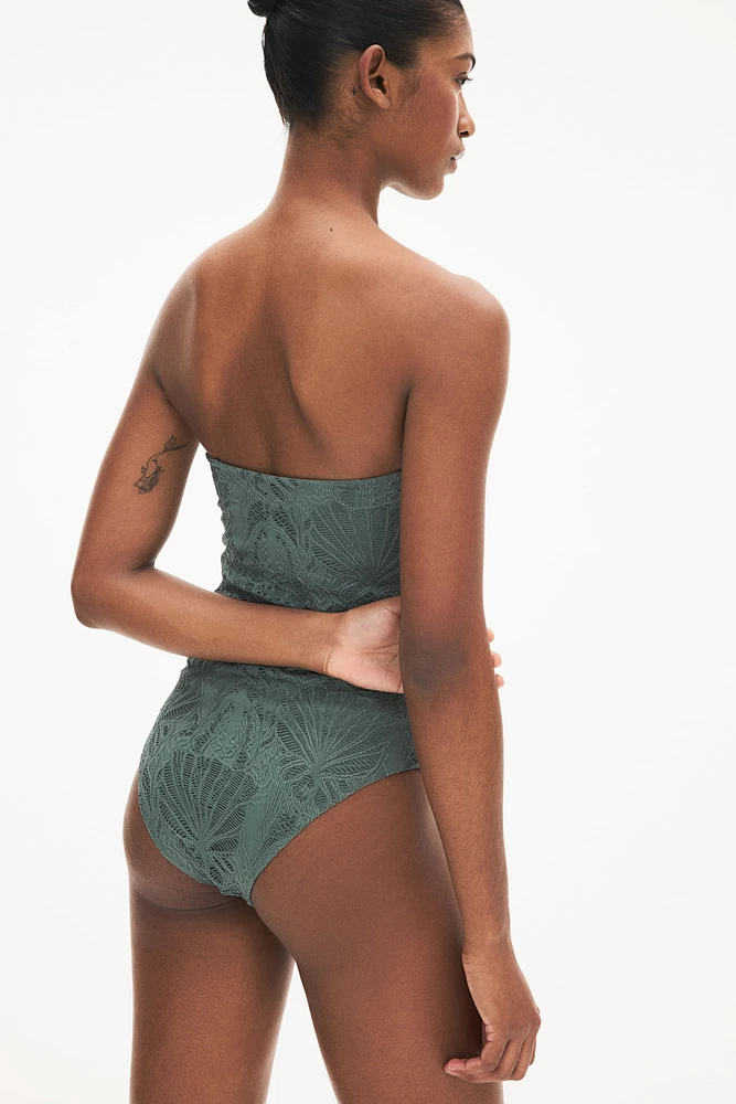 Padded-Cup Bandeau Swimsuit