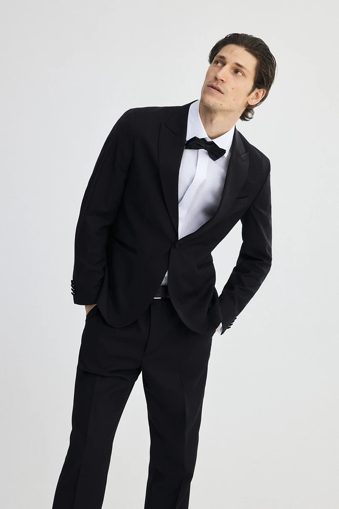 Slim-Fit Wool-Blend Tuxedo Pants