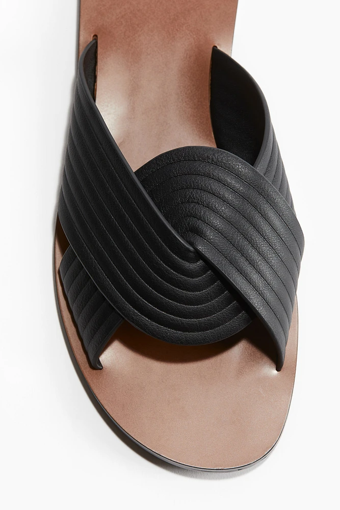 Fluted-Strap Sandals