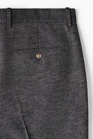 Regular-Fit Tailored Linen-Blend Pants