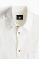 Regular-Fit Textured Short-Sleeved Shirt