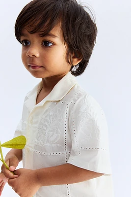 Embroidery-Detail Cotton Shirt
