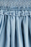 Smocked Denim Dress