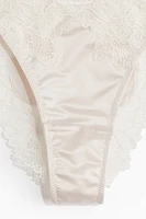 2-pack microfibre and lace tanga briefs