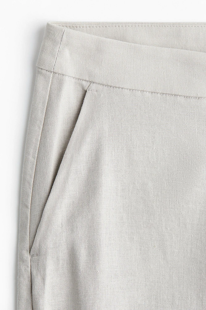 Wide-Leg Linen-Blend Pants