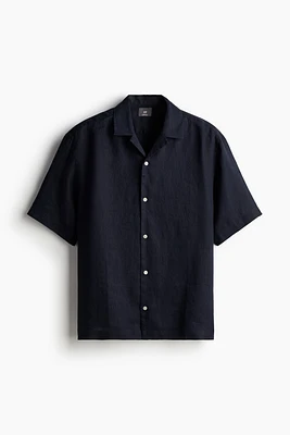 Chemise Coupe Décontractée en lin avec col cubain