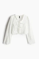Cotton Blouse with Eyelet Embroidery