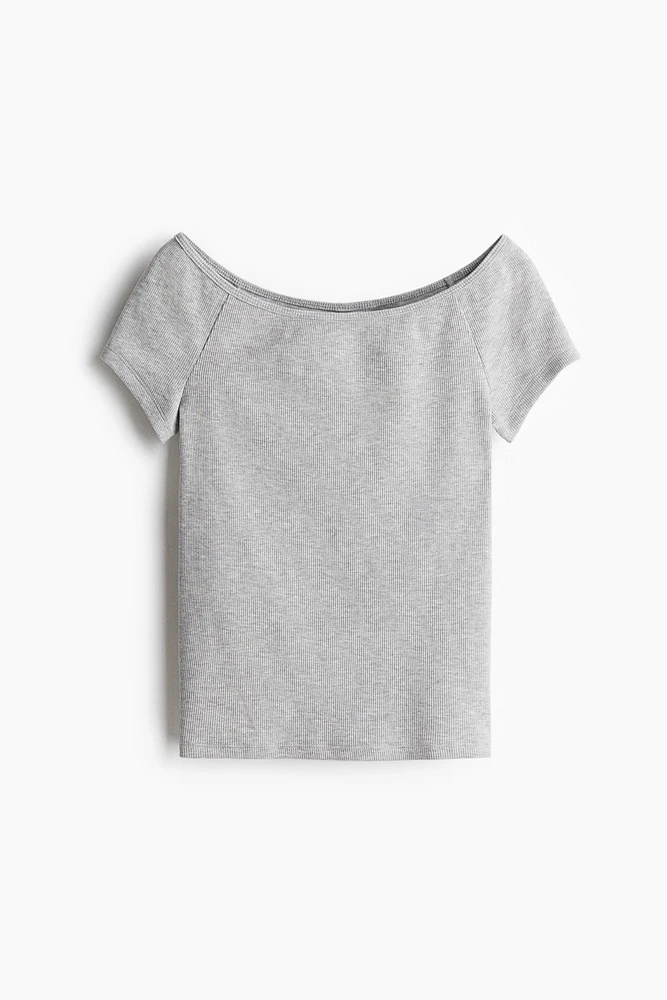 Ribbed Off-the-Shoulder Top