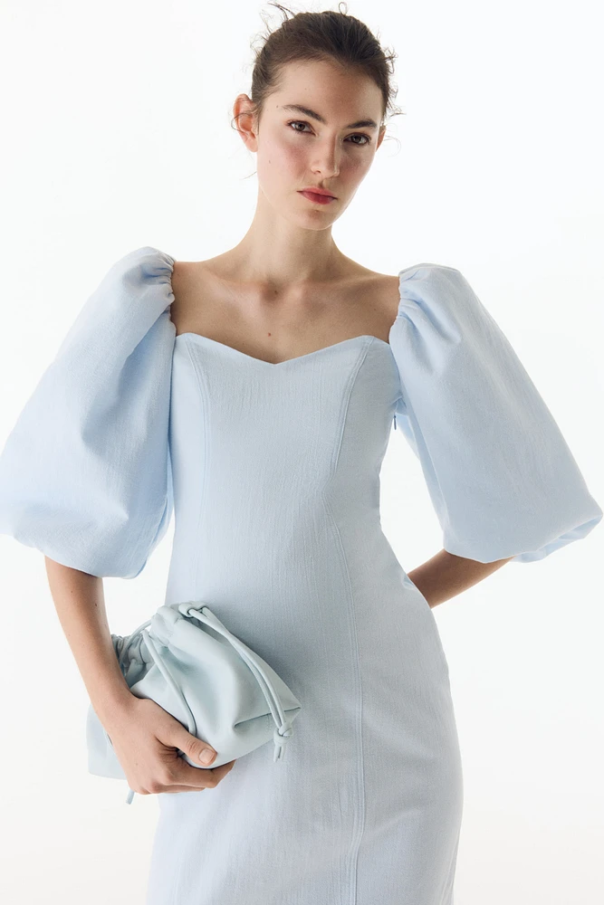 MAMA Balloon-Sleeved Cotton Dress