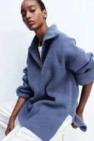 Rib-knit Half-zip Sweater