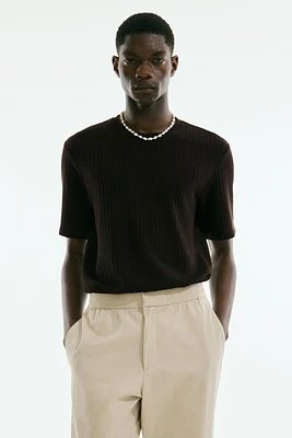 Regular Fit Rib-knit T-shirt